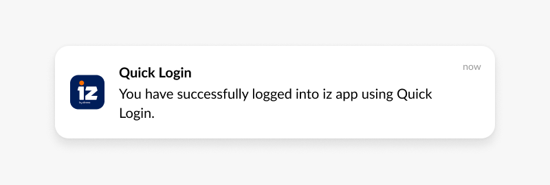 login alert iz banking experience app